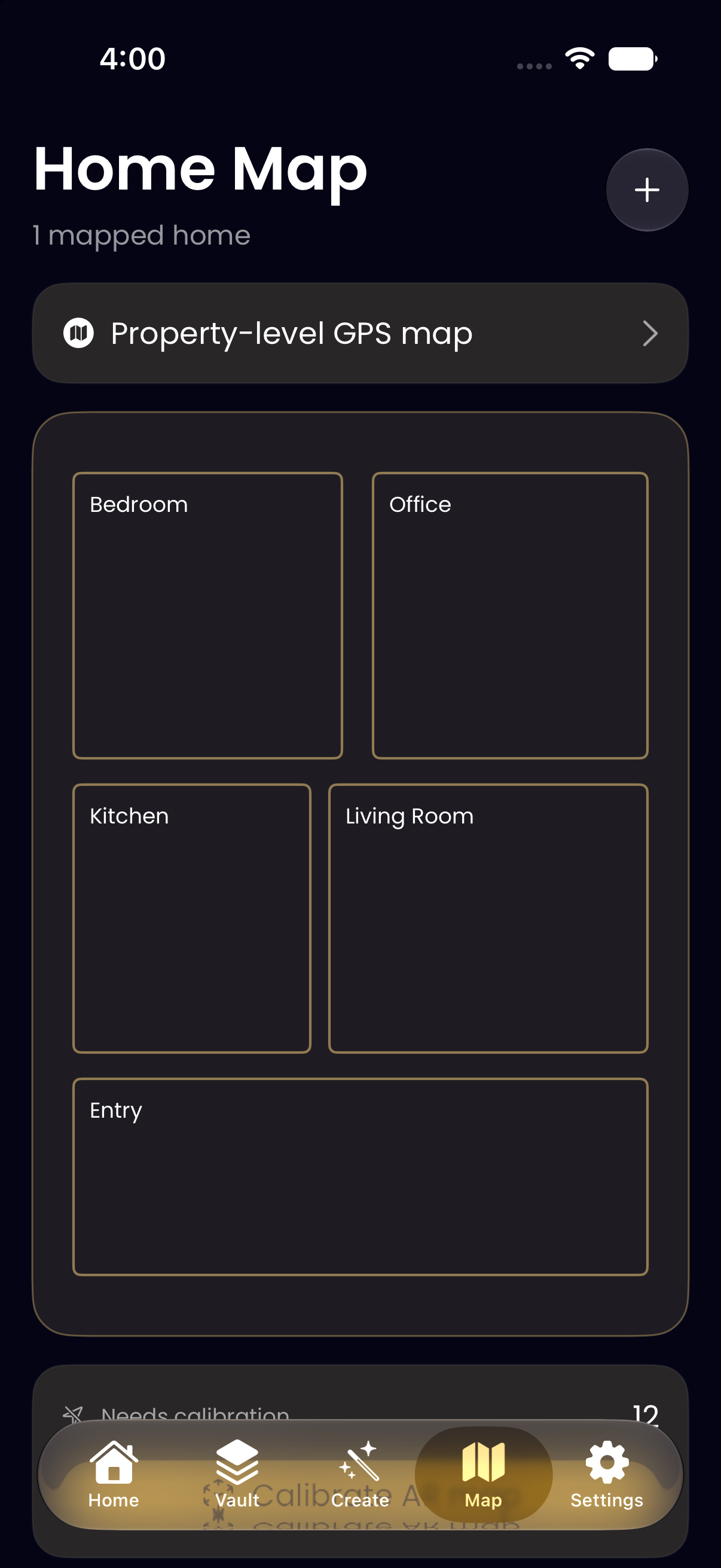CodeScout home map showing labelled rooms in a floor plan